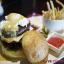 Cheese Burger with Eggs Benedict