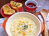 Semangkuk Sup Krim Kentang Jagung untuk Menyambut Weekend