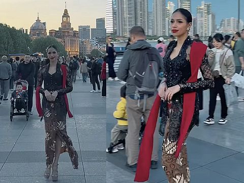 Viral Model Indonesia Jalan Pakai Kebaya di China, Jadi Tontonan hingga Diminta Foto Bersama