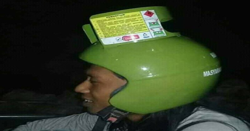 Viral! Tabung Gas 3 Kg Ternyata Bisa Dimodifikasi Jadi Helm, Caranya...