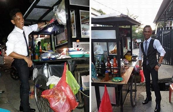 Penjual Bakso Nyentrik di Makassar Viral, Berpenampilan bak Eksekutif Muda