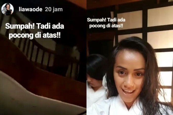 Viral! Muncul Sosok Mirip Pocong di Insta-Story Lia Waode