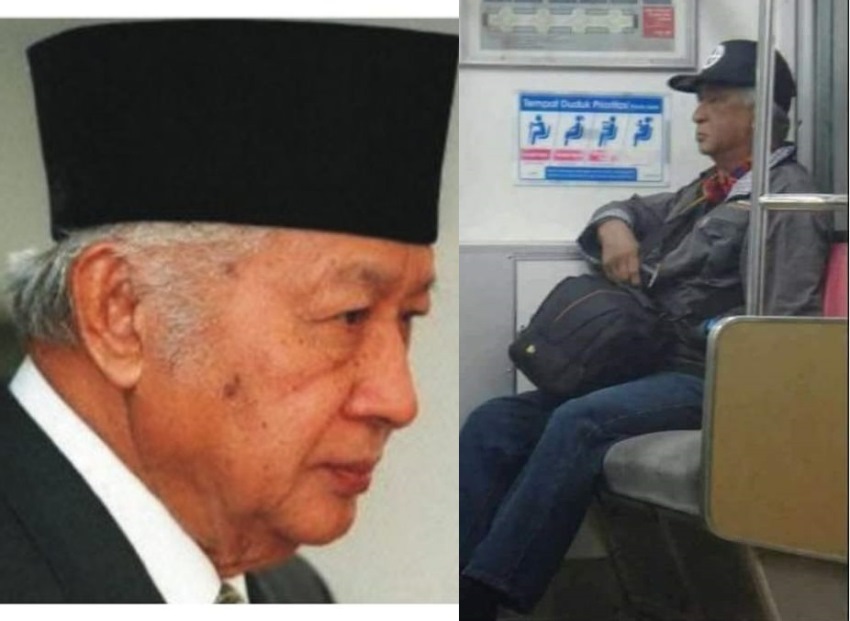 Duduk  Sendirian di Pojokan KRL, Foto Kakek ini Viral Lantaran Disebut Mirip Soeharto