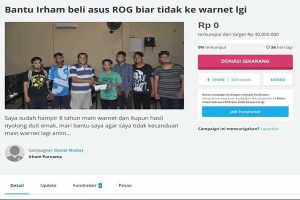 Viral, Bocah Ini Galang Dana Buat Beli Laptop Gaming