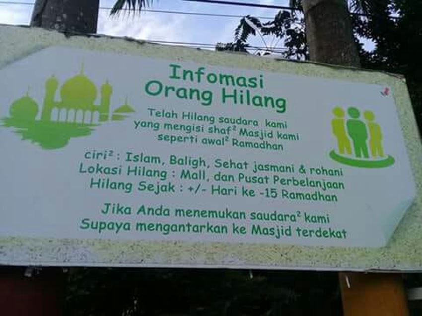 Spanduk Orang Hilang di Masjid ini Viral, 'Jika Menemukan Segera Antarkan ke Masjid Terdekat!'