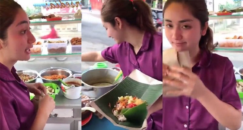 Viral Wanita Cantik Jualan Nasi Uduk dan Lontong Sayur, Bikin Nelan Ludah!