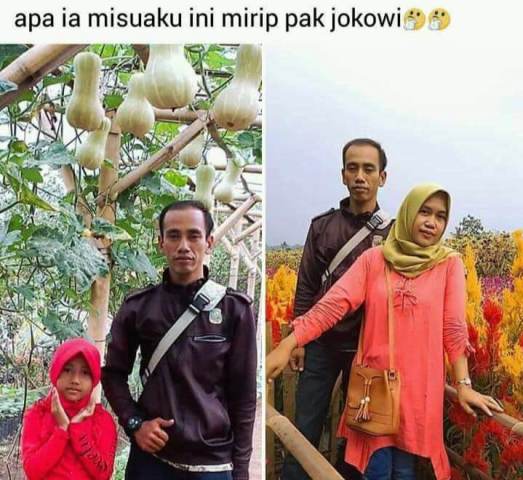 Viral, Perempuan Asal Pandeglang Posting Foto Suaminya Mirip Jokowi