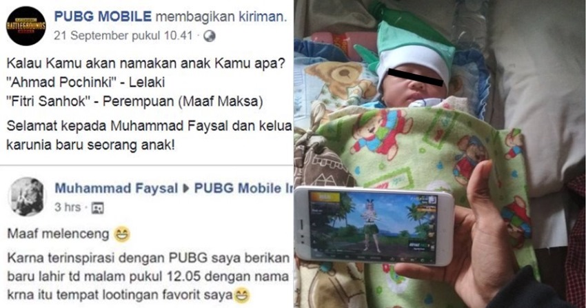 Terinspirasi dari Game PUBG, Pria ini Beri Nama Unik untuk Anak Pertamanya