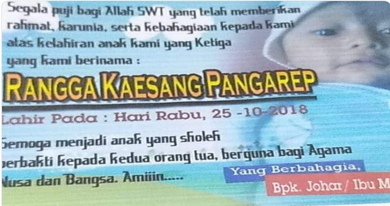 Viral Bayi Bernama Rangga Kaesang Pangarep, Doa Netizen: Semoga Jadi Juragan Pisang!