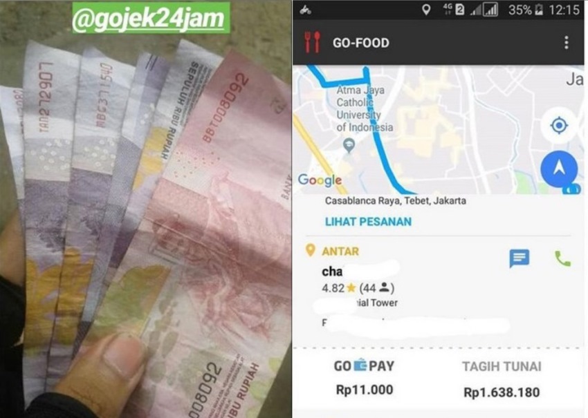 Berkah Pengantin Baru, Lagi Makan Bareng Istri ada Orderan Gofood, Driver Ojol ini dapat Tip Besar