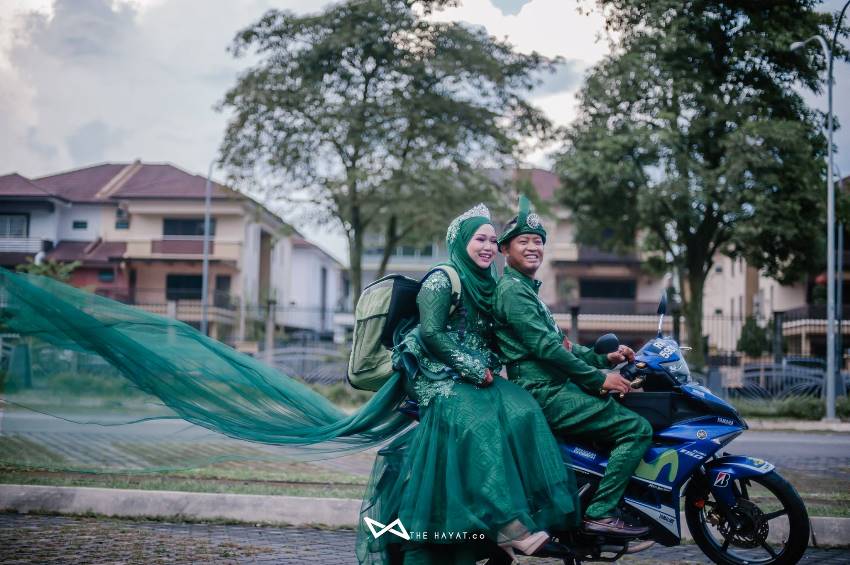 Bertemu saat Sama-Sama Jadi Driver Ojol, Pasangan Pengantin ini Lakukan Foto Nikah Bertema GrabFood