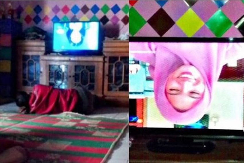 Bikin yang Nonton Sakit Leher, Layar TV Keluarga ini Jadi Terbalik Usai Diservis