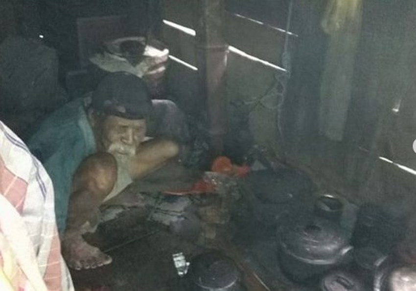 Tinggal Sebatang Kara di Gubuk Tanpa Lampu, Kakek Berusia 100 Tahun ini Kadang Tak Makan Seharian