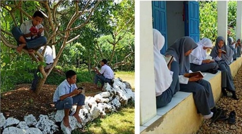 Sempatkan Baca Al-Quran Disela Waktu Istirahat, Aksi Siswa SMK di Bone ini Bikin Salut