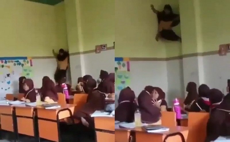 Viral Video "Spidergirl" Panjat Dinding Kelas