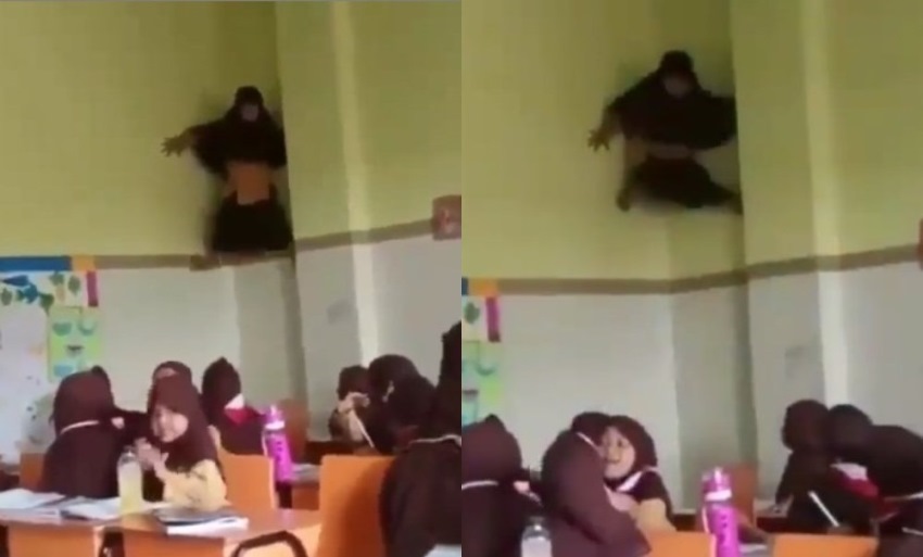 Bak Spidergirl, Aksi Siswi SD Panjat Dinding Kelas ini Viral