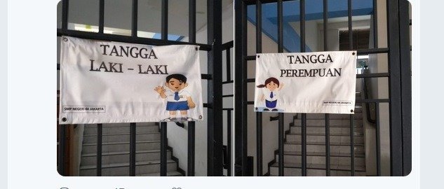 Viral Tangga Terpisah untuk Siswa Laki-Laki dan Perempuan di SMP 44 Jakarta