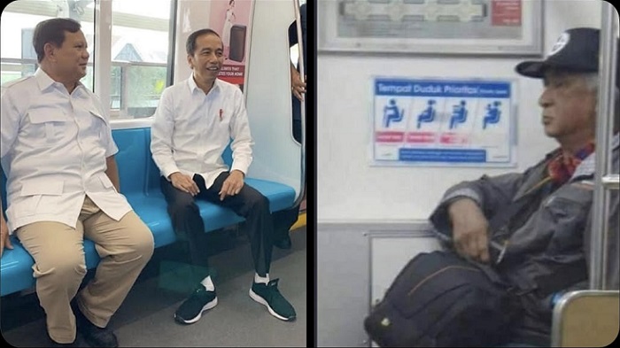 Viral Meme Pertemuan Jokowi dan Prabowo di MRT, Ternyata Ada 'Soeharto' Juga!