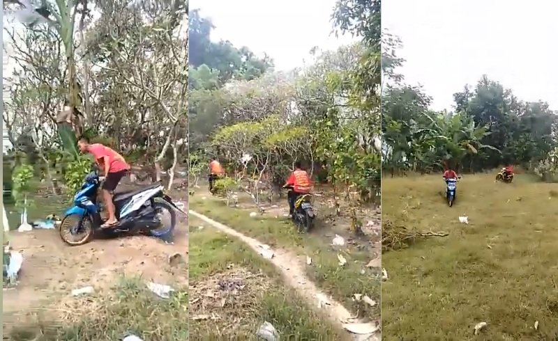 Viral Pemotor Lintasi Kuburan Tuai Sumpah Serapah