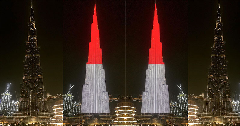 Bangganya Netizen Indonesia Merah Putih Selimuti Burj Khalifa