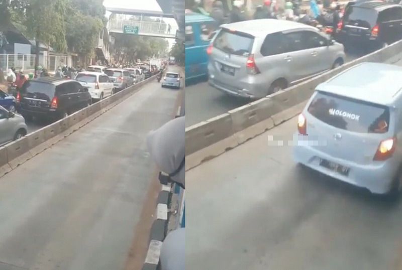 Viral Mobil Jalan Mundur di Jalur Busway