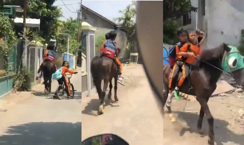 Viral Anak Sekolah Naik Kuda Jadi Inspirasi