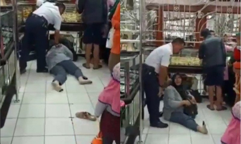 Viral Emak-Emak Nangis Histeris hingga Tiduran di Lantai Usai Kecopetan