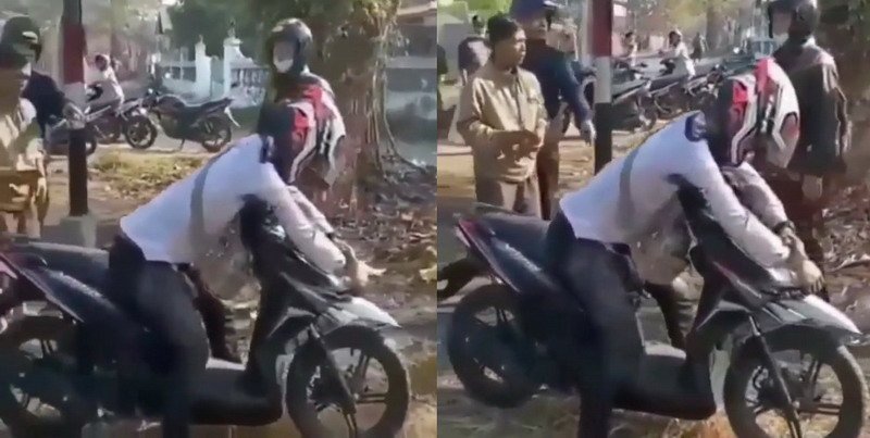 Viral Pemotor Dikira Meninggal, Setelah Didatangi Polisi Ternyata Cuma Ketiduran