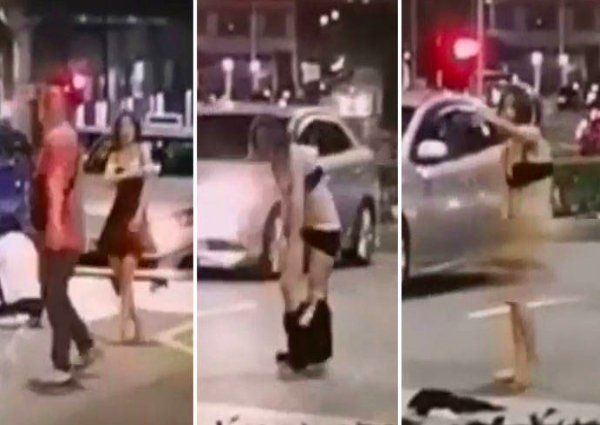 Video Seorang Wanita Mengamuk dan Bugil di Tengah Jalan Jadi Viral