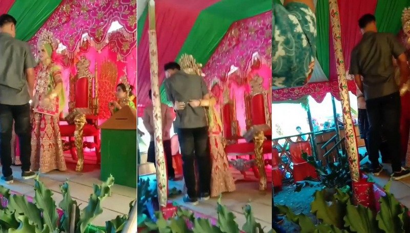 Viral Pelukan Pengantin Wanita Berujung Keributan, Netizen: Jangan Undang Mantan