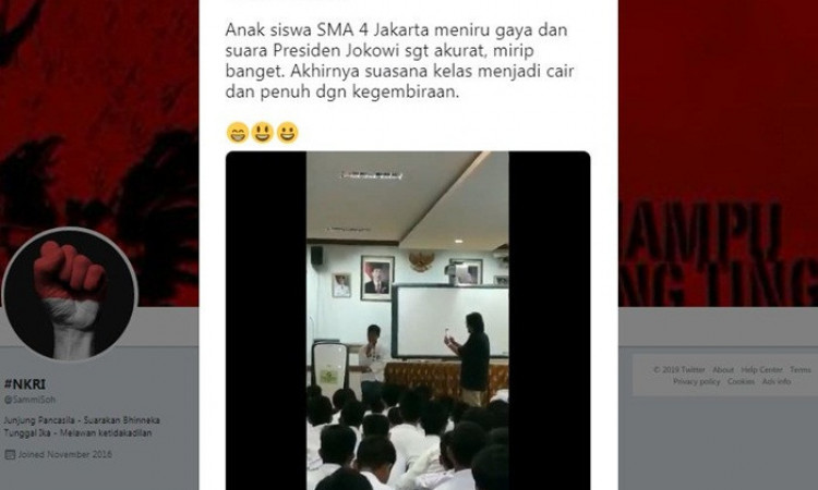 Viral Video Siswa SMA yang Jago Tirukan Suara Jokowi