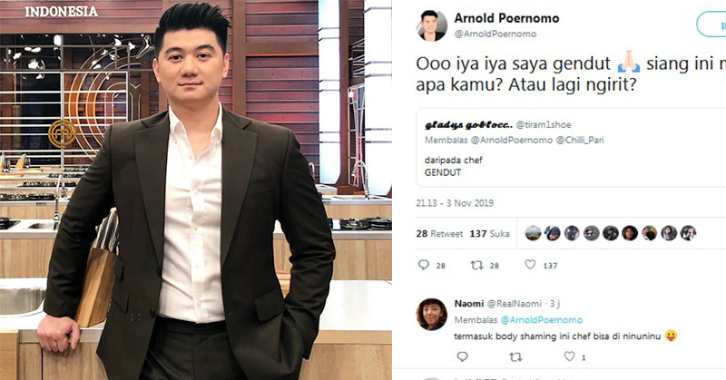 Chef Arnold Jadi Korban Body Shaming, Responsnya Bikin Netizen Diam 1000 Bahasa!