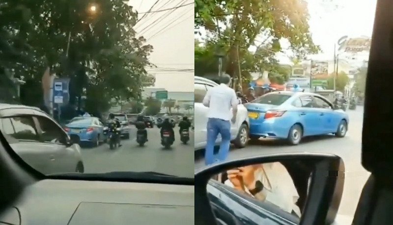 Viral Aksi "Barbar" Taksi vs Pengemudi Mobil di Jalan Raya