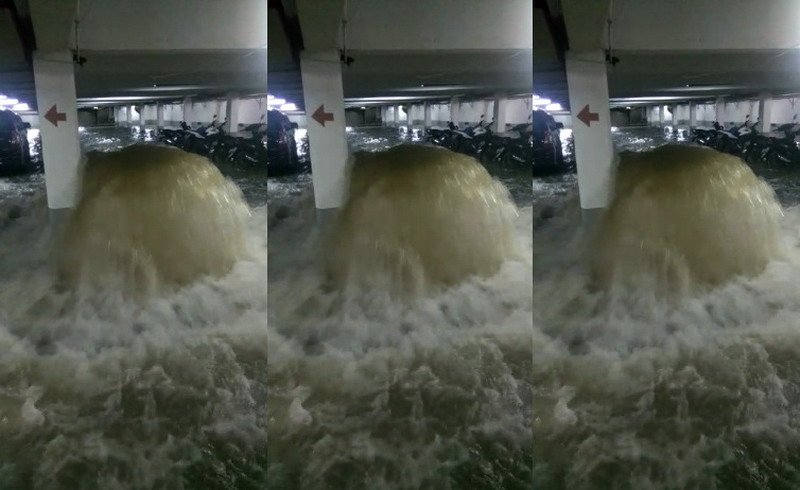 Heboh Video Saluran Air Basement Gedung Jebol Akibat Banjir