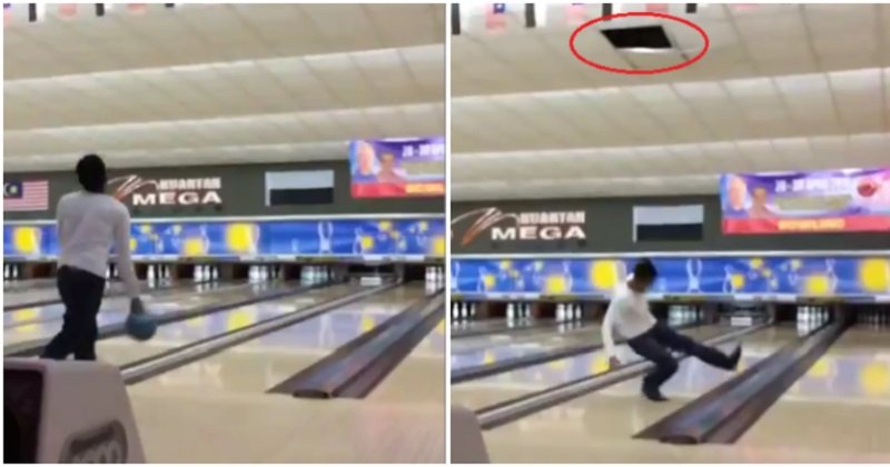 Viral Video Kocak Pria Main Bowling, Netizen: Bolanya Strike ke Bulan!