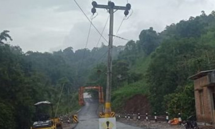 Viral Tiang Listrik di Tengah Jalan, Jadi Tempat Foto Warga