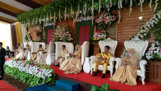 Viral Resepsi Pernikahan Ibu dan Tiga Putrinya dalam Satu Acara