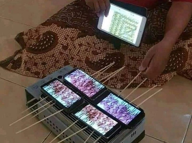 Setelah Makan di Atas iPad Viral, Kini Muncul Bakar Sate Virtual