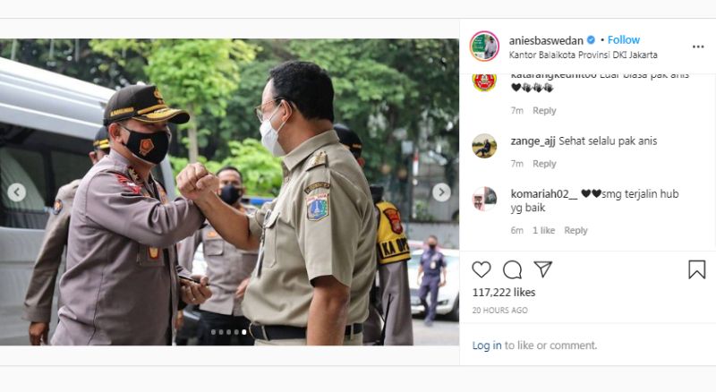 Anies Baswedan Unggah Foto Bersama Kapolda Baru, Netizen: Adem Ya