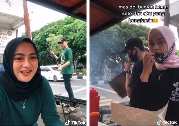 So Sweet, Pasangan Ini Mendadak Viral karena Berjualan Sate untuk Biaya Nikah