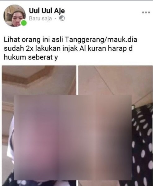 Viral! Emak-Emak Berhijab Injak Alquran di Tangerang