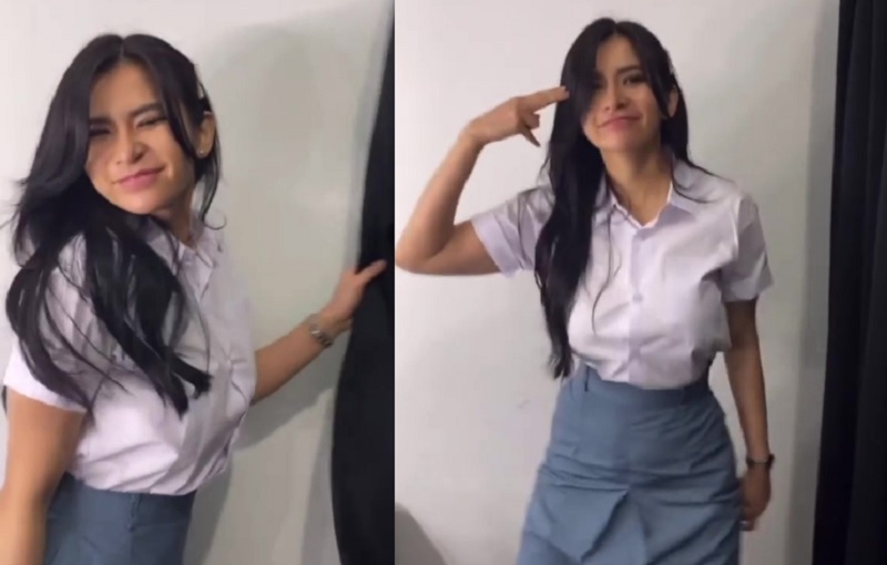 Maria Vania Joget Pakai Baju SMA, Netizen: Mulai Aktif Ya Bun