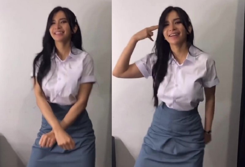 Video Aksi Maria Vania Joget Pakai Seragam SMA Ketat, Netizen: Jadi Mau Sekolah Lagi