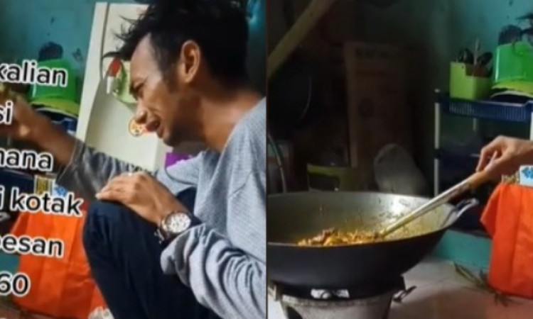 Viral Pria Nangis saat Masak karena Pesanan 60 Nasi Kotak Dibatalkan Mendadak