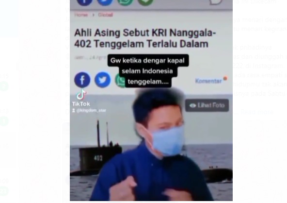 Joget TikTok Atas Tenggelamnya KRI Nanggala 402, Netizen: Manusia Laknat!