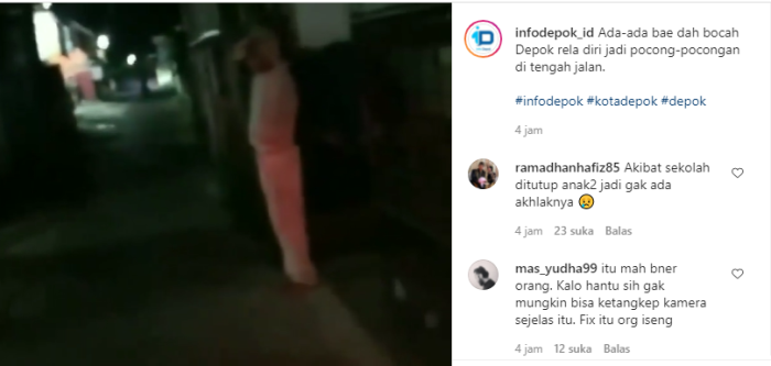 Pasca-Kemunculan Babi Ngepet, Kini Depok Dihebohkan Penampakan Pocong