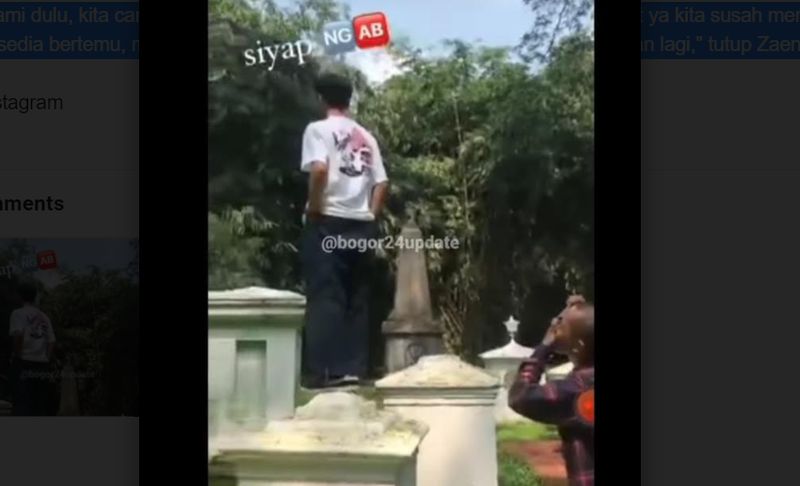 Viral Aksi Muda-Mudi Injak Makam Belanda di Kebun Raya Bogor