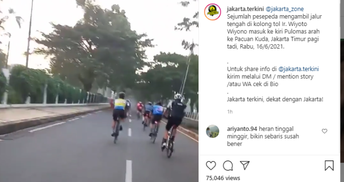 Pesepeda Road Bike Kembali Kuasai Jalanan, Netizen: Bikin Sebaris Susah Bener!