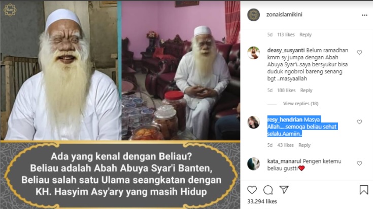 Seangkatan Kiai Hasyim Asy'ari, Ulama Banten Berusia 154 Tahun Ini Hebohkan Warga