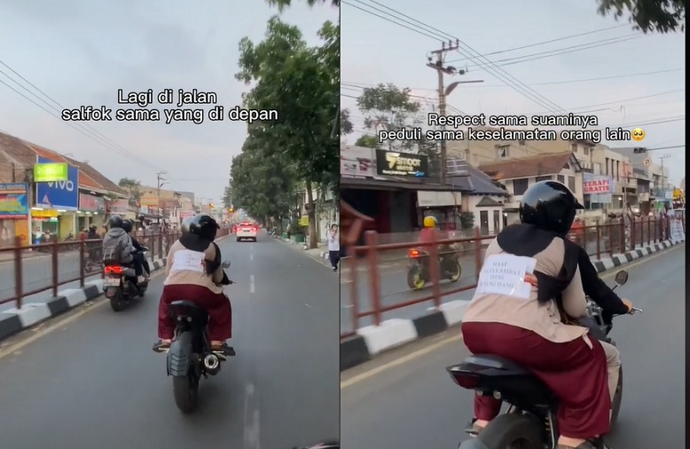 Viral Aksi Suami Bonceng Istrinya yang Tengah Hamil, Bikin Mewek!